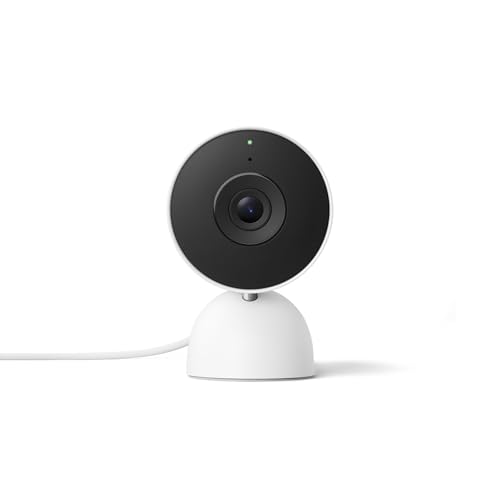 Google Nest Cam Indoor (Wired, 3rd Gen) - Security Camera with 2K Video and Gemini, Night Vision, 2-Way Audio, Works with Google Home - 2025 Model - Snow