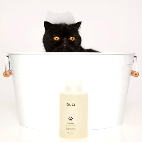 OUAI Fur Bébé Pet Shampoo - Cat & Dog Shampoo for Gentle Cleansing, Hydration & Shine - Vegan & Cruelty-Free Pet Supplies with Aloe Vera & Panthenol - Mercer Street Scent (16 Fl oz)