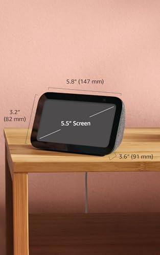 Echo Show 5 (newest model), Smart display, Designed for Alexa+, 2x the bass and clearer sound, Charcoal