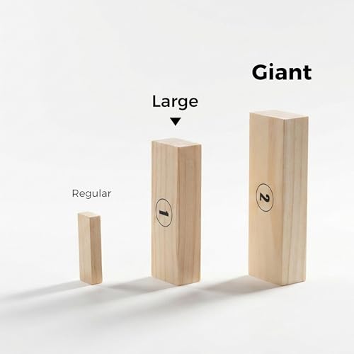 Outdoor Games Large Wooden Tower Stacking Game - 54 Premium Pine Blocks Stack up to 4FT with Custom Rules Board & Heavy Duty Carry Bag - Outdoor Lawn Games for Backyard Parties, Camping, Tailgating