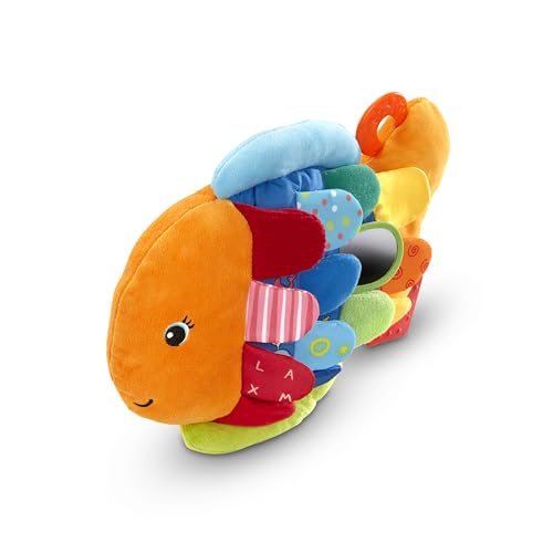 Melissa & Doug K’s Kids, Flip Fish Stuffed Animal, Soft Baby Book, Multi-Textured Squeaking & Crinkling Infant Sensory Toys for Babies with Baby Mirror, Tummy Time Toys for Infants Ages 0–9 Months