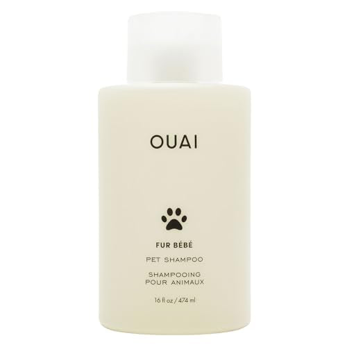OUAI Fur Bébé Pet Shampoo - Cat & Dog Shampoo for Gentle Cleansing, Hydration & Shine - Vegan & Cruelty-Free Pet Supplies with Aloe Vera & Panthenol - Mercer Street Scent (16 Fl oz)