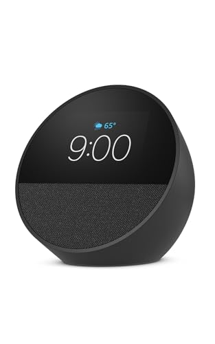 Echo Spot (newest model), Great for nightstands, offices and kitchens, Smart alarm clock, Designed for Alexa+, Black