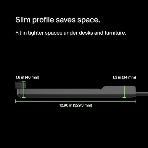 Belkin 12-Outlet Surge Protector Power Strip w/ 12 AC Outlets & 8ft Flat Plug, UL-Listed Heavy-Duty Extension Cord for Home, Office, Travel, Computer, Laptop, Charger - 3,940 Joules of Protection