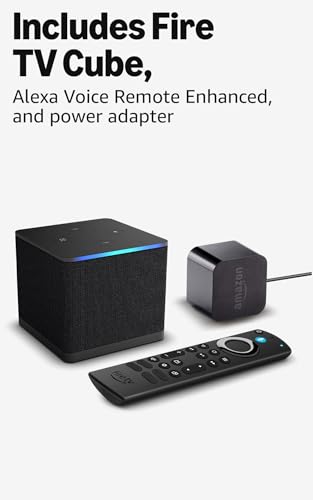 Fire TV Cube, with AI-powered Fire TV Search, Hands-free streaming device, find shows faster with Alexa+, Wi-Fi 6E, 4K Ultra HD