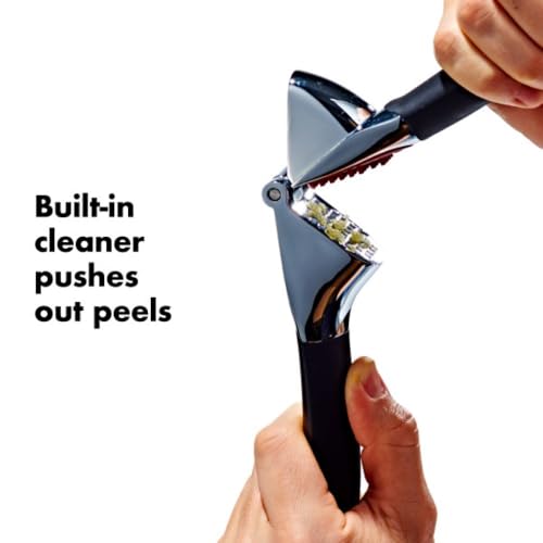 OXO Good Grips Heavy Duty Garlic Press, Die-Cast Zinc, Black