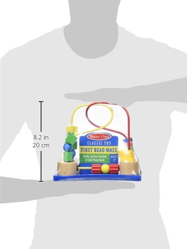 Melissa & Doug First Bead Maze - Wooden Educational Baby Toy with Suction Cups, for Floor, High Chair or Toddler Table, Toddler Toys for Girls & Boys Ages 1+