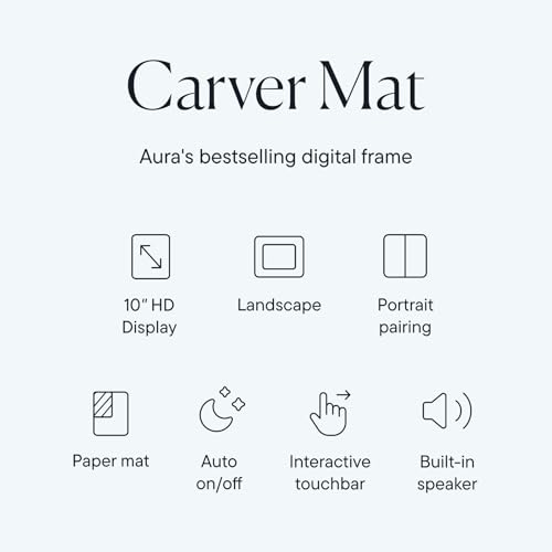 Aura Carver 10" HD WiFi Digital Picture Frame – Free Unlimited Cloud Storage – Send Photos from Phone – No Subscription – Auto On/Off – Gift for Parents & Grandparents – Quick 1 Minute Setup