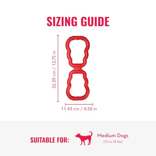 KONG Tug Toy - Dog Supplies for Tug of War - Natural Rubber Dog Toy for Outdoor & Indoor Playtime - for Medium/Large Dogs