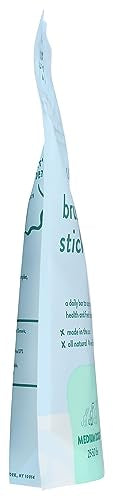 Bocce's Bakery Dailies Brushy Sticks to Support Oral Health & Fresh Breath, Wheat-Free Dental Bars for Dogs, Made with Real Ingredients, Baked in The USA, Natural Coconut & Mint, Medium Dogs