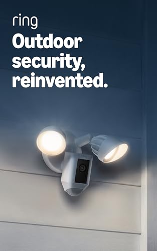 Ring Floodlight Cam Wired Plus (newest model), Outdoor home or business security with motion-activated 1080p HD video and floodlights, Black