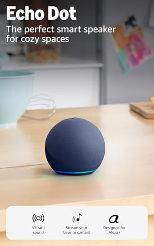 Echo Dot (newest model) - Vibrant sounding speaker, Designed for Alexa+, Great for bedrooms, dining rooms and offices, Deep Sea Blue