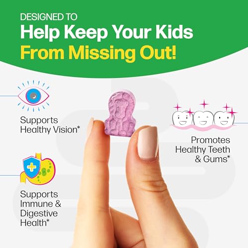 Culturelle Kids Complete Chewable Multivitamin + Probiotic For Kids, Ages 3+, 90 Count, Digestive Health, Oral Health & Immune Support - With 11 Vitamins & Minerals, including Vitamin C, D3 & Zinc