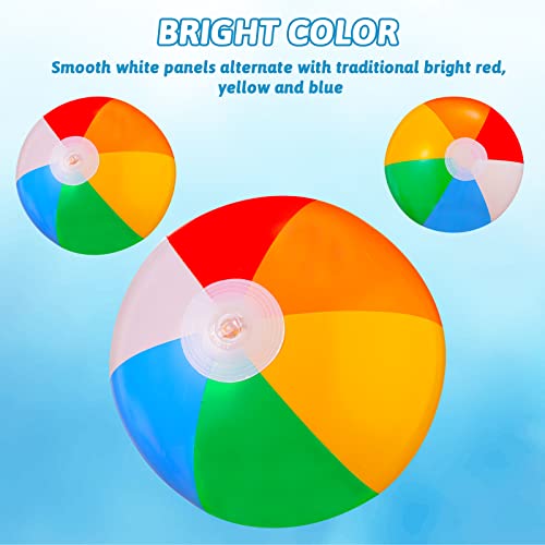 SCIONE Beach Balls Bulk 24 Pack - 9" Inflatable Beachballs Swimming Pool Toys for Kids Summer Water Games, Kids Birthday Party Favors Lua/Hawaiian Tropical Theme Decorations Supplies
