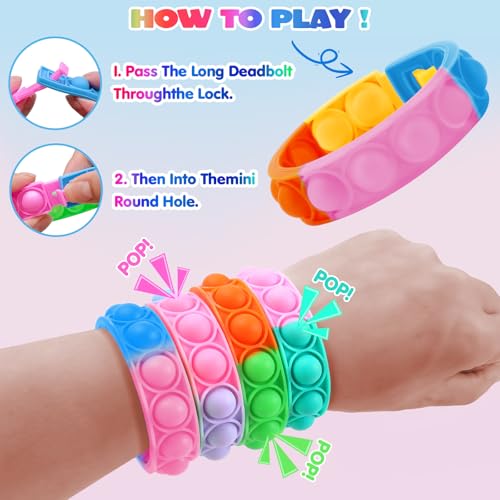 Totbit 102 Pcs Party Favors Toys for Kids 4-8 8-12 3-5, Treasure Chest Box Toys Classroom Carnival Prizes Small Bulk Pop Fidget Toys Pack Pinata Stuffers Birthday Gifts Goodie Goody Candy Bags Fillers