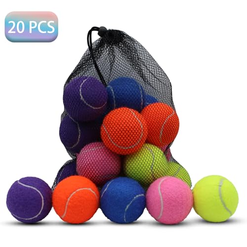 SHYUJAJIE Tennis Balls, 20 Pack Training Tennis Balls,High Elasticity Practice Tennis for Beginner, Exercise Playing Balls for Pet Dog