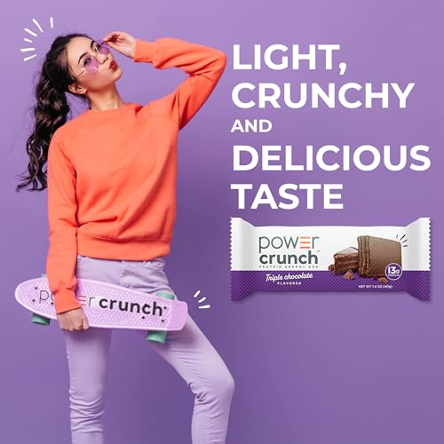 Power Crunch Protein Energy Wafer Bars, Triple Chocolate, 1.4 Ounce (12 Count)