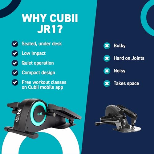 Cubii JR1, Under Desk Elliptical, Under Desk Bike Pedal Exerciser, Seated Elliptical, Work from Home Fitness, Mini Elliptical Machines for Home Use, Cubii Exerciser for Seniors, Desk Exercise