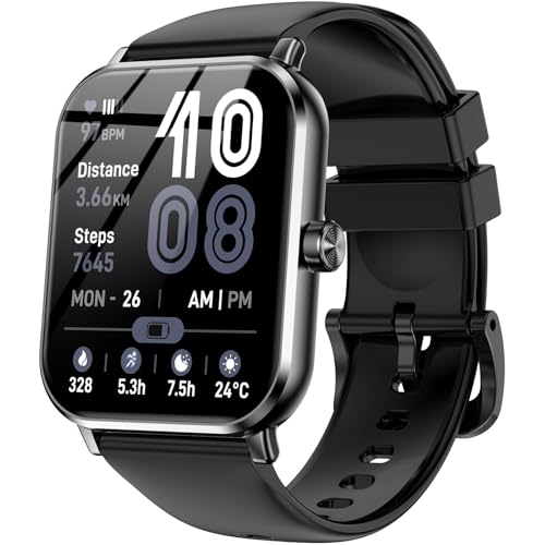 Smart Watch for Men Women, 1.83" HD Touch Screen Smartwatch with Bluetooth Call, 5 ATM Waterproof, 130+ Sport Modes Fitness Tracker Heart Rate Sleep Monitor Pedometer, Compatible with Android iPhone