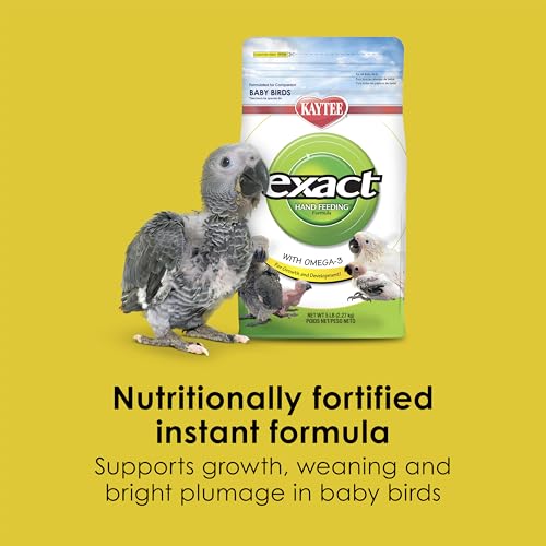 Kaytee Exact Hand Feeding Pet Bird Baby Food For Parrots, Parakeets, Lovebirds, Cockatiels, Conures, Cockatoos, and Macaws, 5 Pound