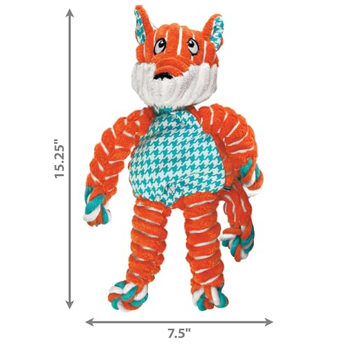 KONG Floppy Knots - Knotted Rope Dog Toy Entices Play - Tug Toy Satisfies Natural Instincts - Dog Supplies with Floppy Design & Minimal Stuffing - Fox, for Medium/Large Dogs