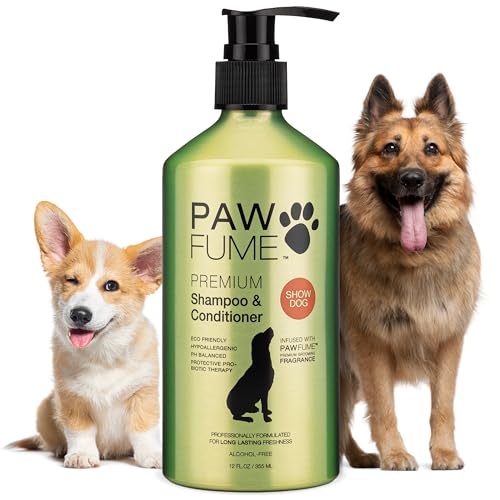 PAWFUME Deshedding Dog Shampoo and Conditioner, Show Dog, 1-Pack – Nourish & Detangle for Silky Soft Coat – Probiotic, Deep-Cleaning, pH-Balanced Formula – Salon-Quality Shampoo for Dogs