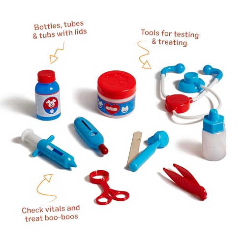 Melissa & Doug Examine and Treat Pet Vet Play Set, 24-Piece Animal Doctor Playset with Dog & Cat Plushies, Pet Doctor Kit & Accessories, Preschool Toys for Girls & Boys Ages 3+