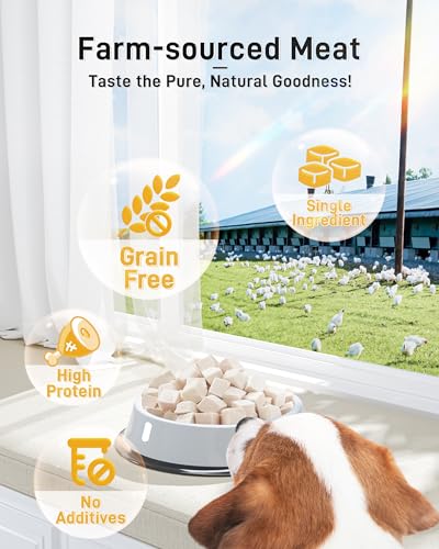 Freeze Dried Chicken Cats & Dogs Treats, 17.63 oz(1.1LB), High Protein Single Ingredient - No Additives | Grain Free | Training & Nutrition Supplements, Sealed Box