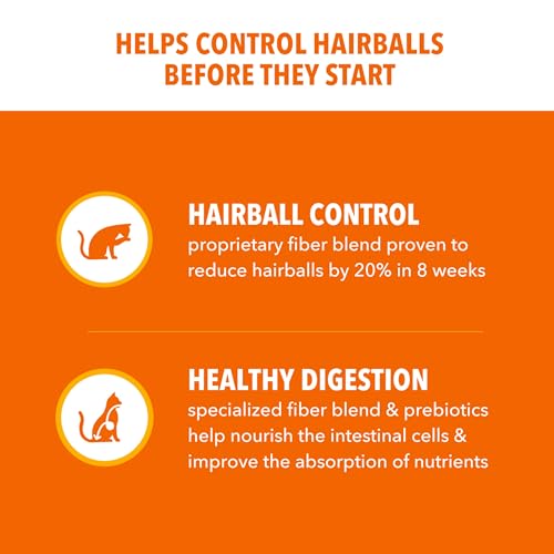 IAMS Proactive Health Dry Cat Food Hairball Care, Adult Cat Food, with Real Chicken and Salmon, 7 lb. Bag