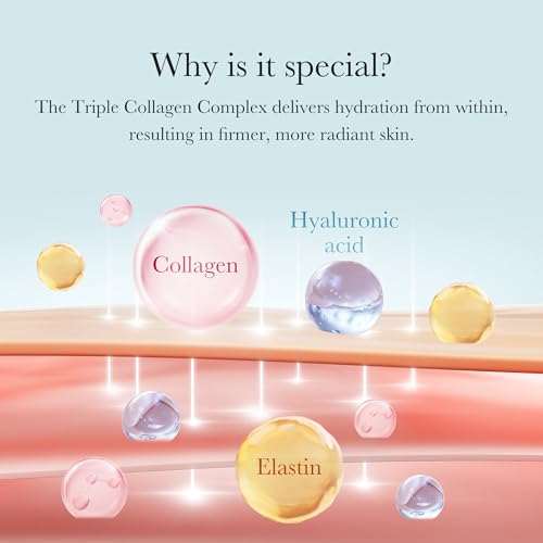 Medicube Triple Collagen Cream - Hydrating & Firming Moisturizer with Hyaluronic Acid, Premium Elastin, Shea Butter - Wrinkle Care & Boosts Elasticity - Korean Skincare, 1.69 oz