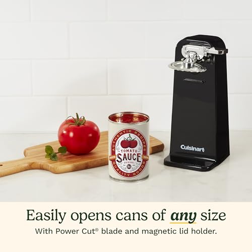 Cuisinart Can Opener with One-Touch Operation, Electric Can Opener for Kitchen Including Magnetic Lid Holder, Automatic Can Opener with Easy Clean Design and Nonslip Base, Black, CCO-50BKN