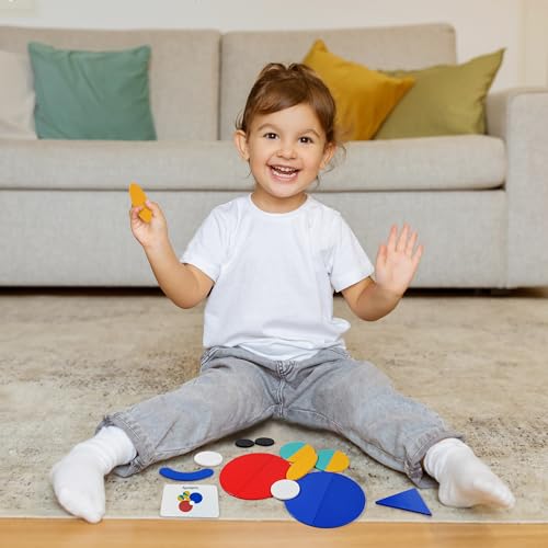LiKee Open Ended Wooden Shape Puzzles (36 Blocks&60 Cards) for Toddlers 3+ Years Old, Montessori Development Toys Preschool Education Activity Travel Toy Board Games for Kids 4-8 Yrs
