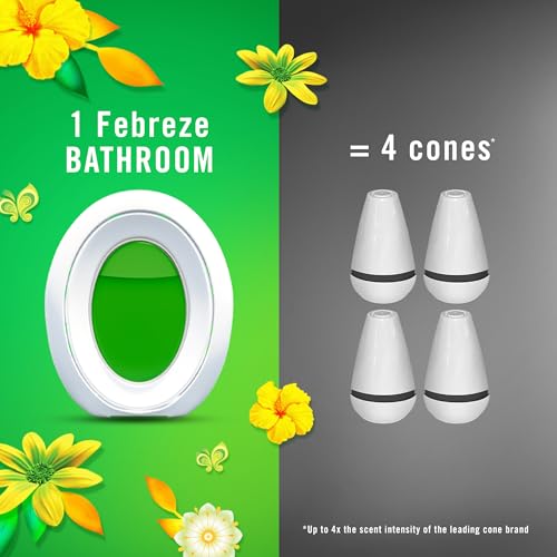 Febreze Bathroom Air Freshener, Odor-Fighting, Plug In Alternative, Air Fresheners for Small Spaces in Home, Bathroom, Kitchen, & Closet, Pet & Litter Box Odor Fighter, Gain Original Scent, 4ct