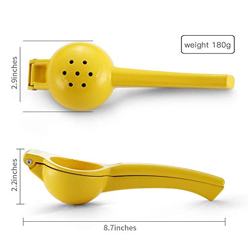 Y-ME Manual Juicer Citrus Lemon Squeezer, Fruit Juicer Lime Press Metal, Professional Hand Juicer Kitchen Tool(Yellow）