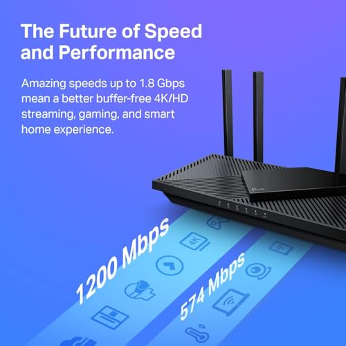 TP-Link AX1800 WiFi 6 Router (Archer AX21 V5) – Dual Band Wireless Internet, Gigabit, Easy Mesh, Works with Alexa - A Certified for Humans Device, Free Expert Support