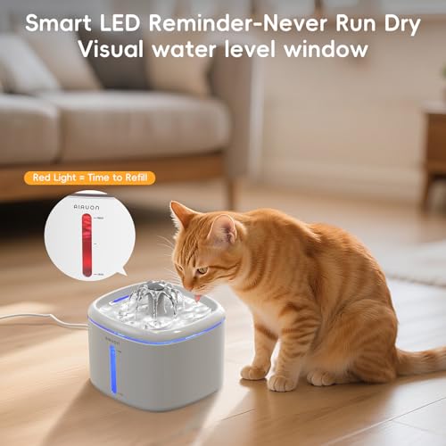 Cat Water Fountain,84oz/2.5L Pet Cat Fountain – Ultra Quiet Upgraded Automatic Pet Water Dispenser with 3 Replaceable Filters, Indoor Cat & Dog Drinking Bowl (Cat Fountain+3 Filters)