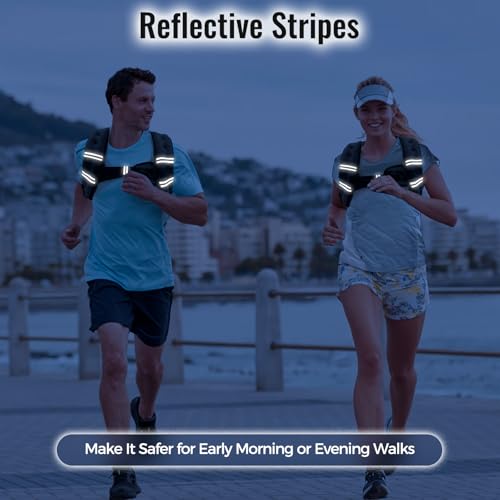 Zeerun Weighted Vest for Women & Men with Reflective Stripe and Adjustable Buckle, Comfortable & Durable Rucking Vest for Walking, Running & Strength Training