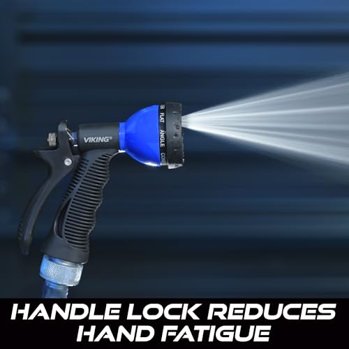 VIKING Hose Nozzle, Garden Hose Nozzle with 8 Spray Patterns, Adjustable and Heavy Duty for Washing Car, Watering Plants, Washing Pets, and Home Use