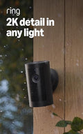 Ring Outdoor Cam Plus, Battery (newest model), Home or business security, Wide-Angle 2K Video with Ring Vision, Low-Light Sight for full-color night vision, Mount-Anywhere Versatility, Black