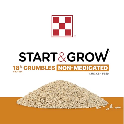 Purina Start and Grow | Non-Medicated Chick Feed Crumbles | Nutritionally Complete - 5 Pound (5 lb) Bag