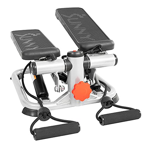Sunny Health & Fitness Mini Steppers with Digital Monitor and Resistance Bands, Compact Low-Impact Cardio Machines for Home Workouts