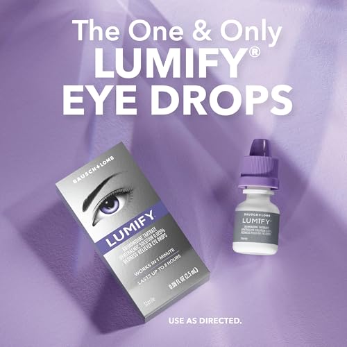 LUMIFY Eye Drops for Red Eyes, Redness Reliever for Brighter Looking Eyes, Works in 1 Minute & Lasts Up to 8 Hours, Eye Drops, 0.08 Fl Oz (2.5 mL)