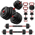 Adjustable Dumbbell Set, 20/30/45/70/90lbs Free Weight Set With Double Locknut, 5-in-1 Dumbbells Set Includes Barbell, Kettlebells, Push up Stand, Weight Plate, Fitness Exercise for Home Gym Suitable Men/Women