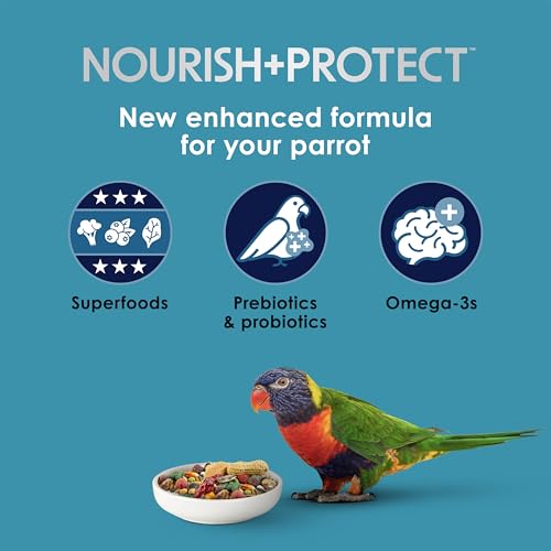 Kaytee Forti-Diet Pro Health Nourish+Protect Parrot Food, Comprehensive Nutrition Backed by Science, Digestive Health, Immune Support, 5 pounds