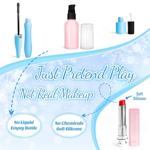 INNOCHEER Pretend Makeup for Toddlers, Toy Play Makeup Set for Kids 3-5, Toddler Makeup Kit Pretend, Frozen Toys for Kids Fake Makeup, Gifts Toys for 3 4 5 6 7+ Year Old Girls (Not Real Makeup)