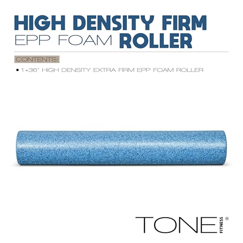 Tone Fitness High Density EPP Foam Exercise Foam Roller for Yoga, Pilates, Stretching, Massage, and Recovery | Multiple Sizes and Colors
