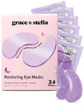 grace & stella Retinol Under Eye Patches for Puffy Eyes & Dark Circles - Restoring Gel Under Eye Masks with Hyaluronic Acid - Birthday Gifts for Women, Bachelorette Party Favors (Purple, 24 Pairs)