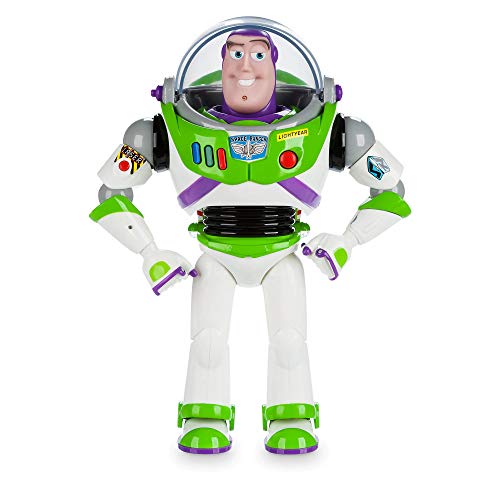 Disney Store Official Buzz Lightyear Interactive Talking Action Figure from Toy Story, Features 10+ English Phrases, Interacts with Other Figures and Toys