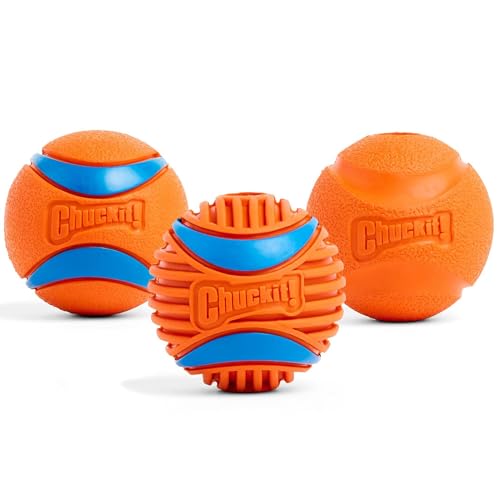 Chuckit! Dog Balls - Interactive Dog Toys, High-Bounce Fetch Ball, Ultra and Rugged Balls, Durable - Size Medium, 2.5-inch Diameter, Set of 3