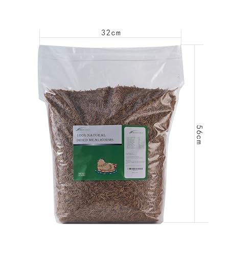 Bulk Dried Mealworms 10Lb Bag -Premium Non-GMO Dried Mealworms for Chicken, Nutritious High Protein - 100% Natural for Laying Hens, Birds, Ducks, Chicken Feed